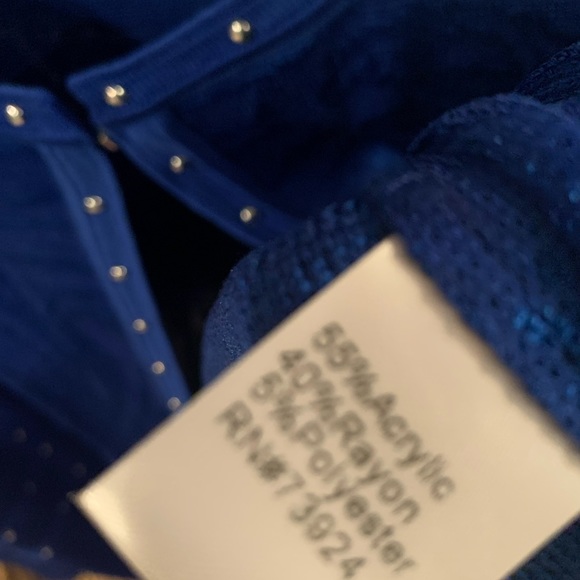 Ming Wang jacket 2x with silver nail head deign in cobalt blue - Picture 5 of 9